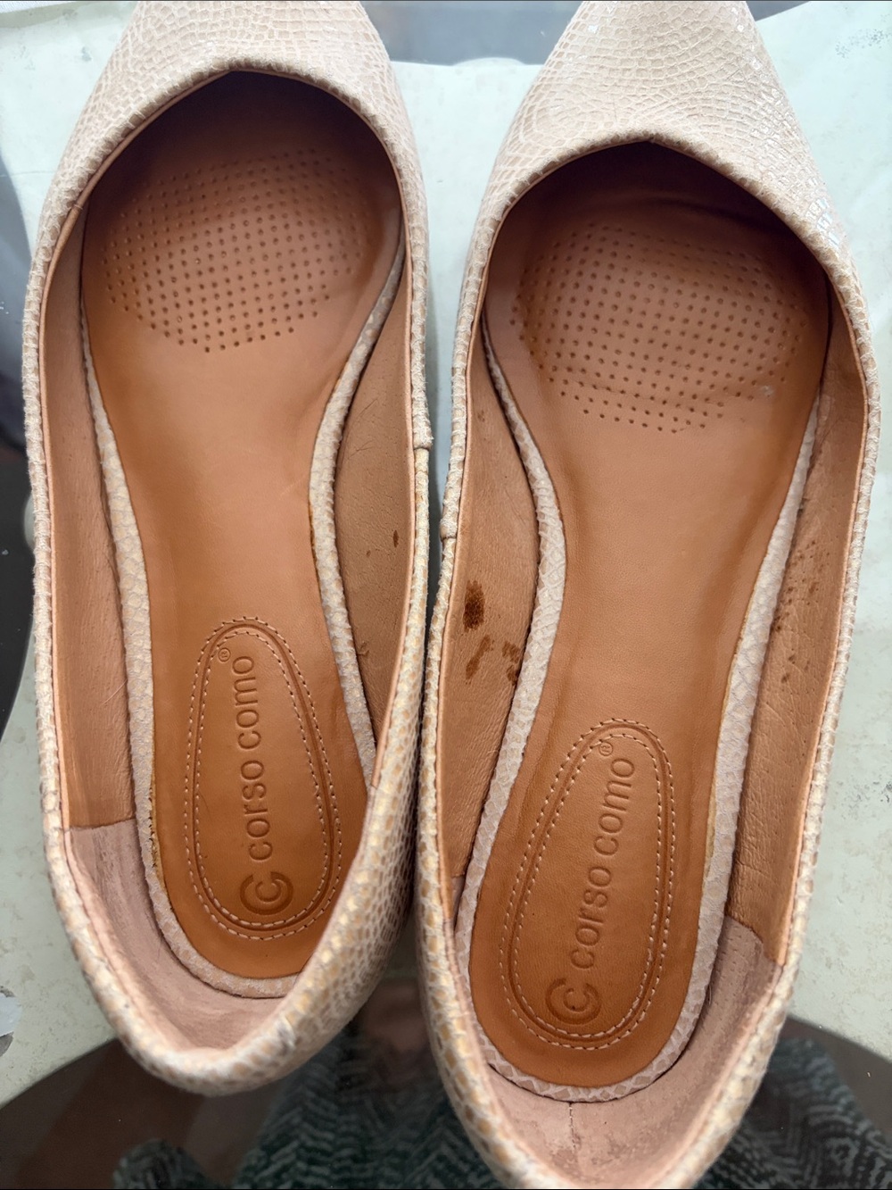 Corso Como Blush Beige Pointed-Toe Flats